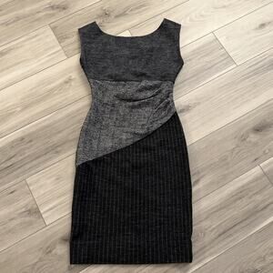 DIANE VON FURSTENBERG Wool Blend JORI Dress Colorblock Knit Sheath Size 2